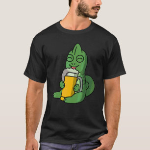 Camiseta Camaleões Bebendo Cerveja Animal de Estimação