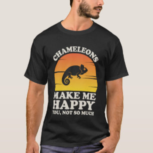Camiseta Camaleões me fazem feliz camaleão com roupas chame