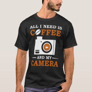 Camiseta Câmara de Café Fotografia Lente Fotográfica Fotogr