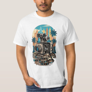 Camiseta câmara de filme vintage