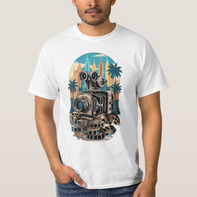 Camiseta câmara de filme vintage (Frente)