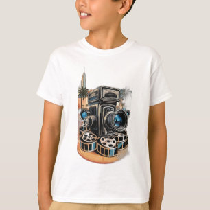 Camiseta câmara de filme vintage
