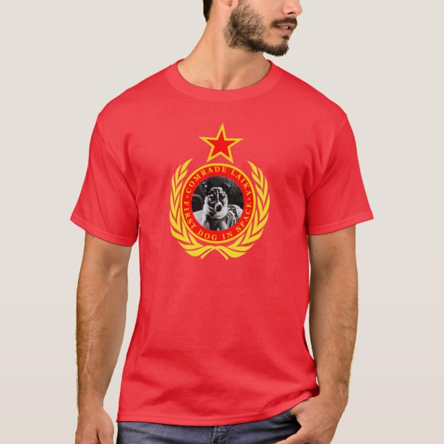 Camiseta Camarada Laika Primeiro Cão No Espaço (Frente)