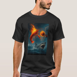 Camiseta Camarão de Derrame em Memória de Pesca Engraçada c