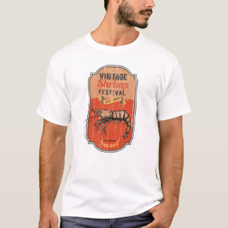 Camiseta Camarão Festival Vintage Prawns Shellfish e Seafo