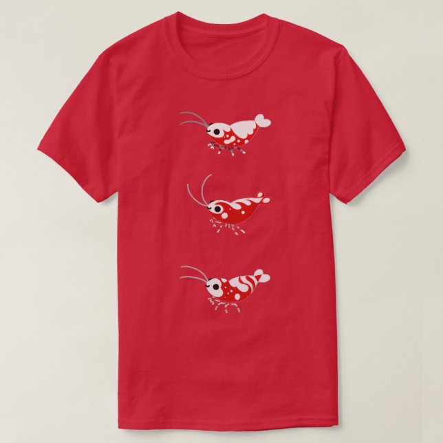 Camiseta Camarão vermelho e azul (Frente do Design)