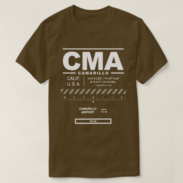 Camiseta Camarillo Airport CMA T-Shirt (Frente do Design)