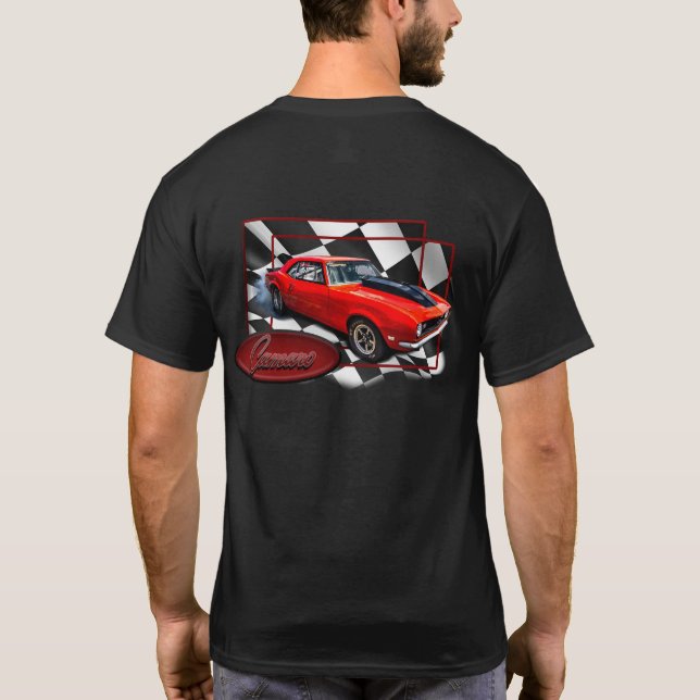 Camiseta Camaro com a bandeira colocada no fundo  (Verso)