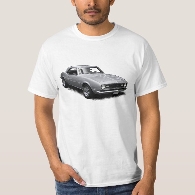 Camiseta Camaro de prata no t-shirt branco (Frente)
