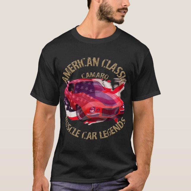 Camiseta Camaro EUA Muscle Car Chevy 1973 (Frente)