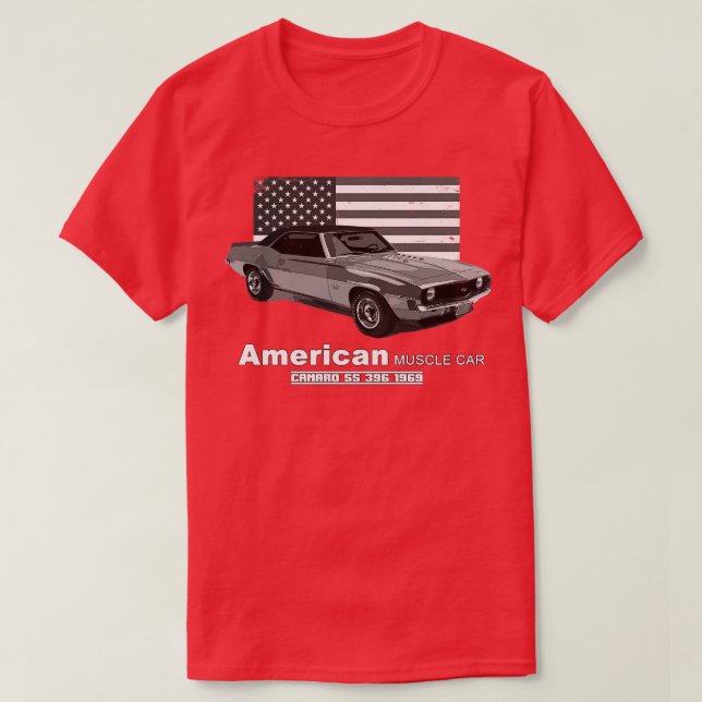 Camiseta Camaro SS 396 American Muscle 60s 70s Antigo é Dou (Frente do Design)