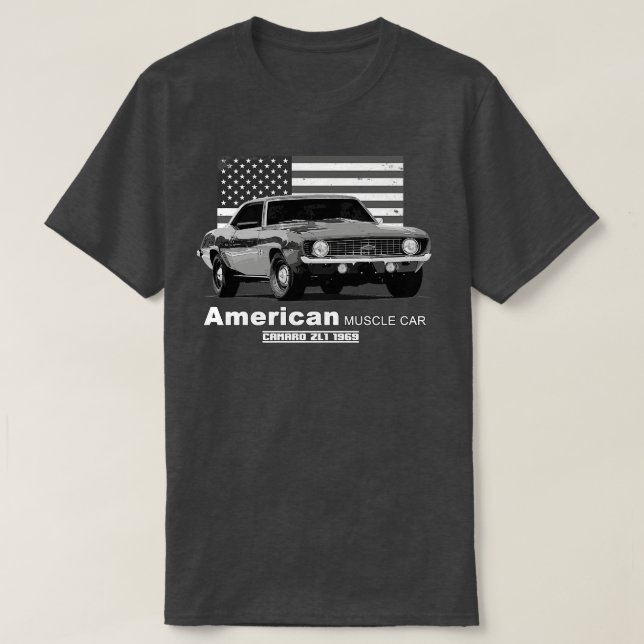 Camiseta Camaro ZL1 Músculo Americano 60s 70s Antigo é Dour (Frente do Design)