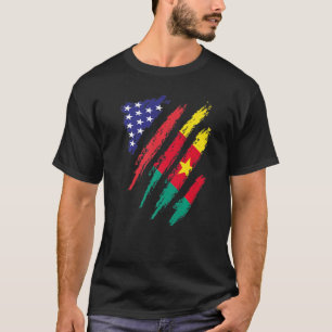 Camiseta Camarões American Grown Flag USA Patrimônio Patrió