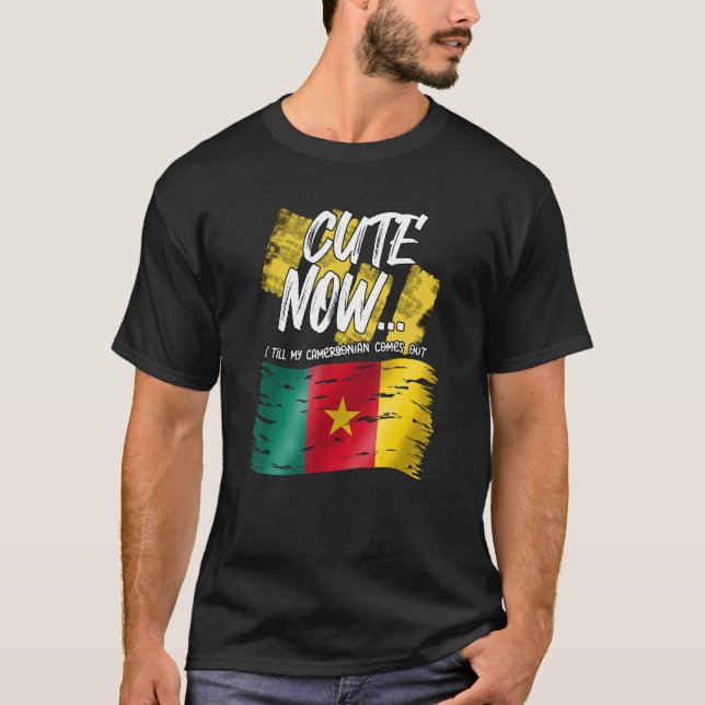Camiseta Camarões Bandeira Camaronesa Orgulhosa Corta Agora (Frente)