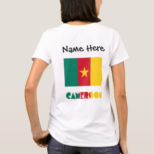 Camiseta Camarões Bandeira Camaronesa Preta Personalização