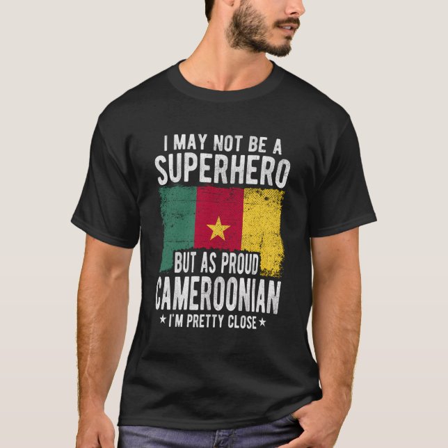 Camiseta Camarões - Bandeira dos Camarões Orgulhosa Camarõe (Frente)