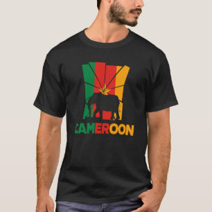 Camiseta Camarões Cameroon Flag Elephant Silhou