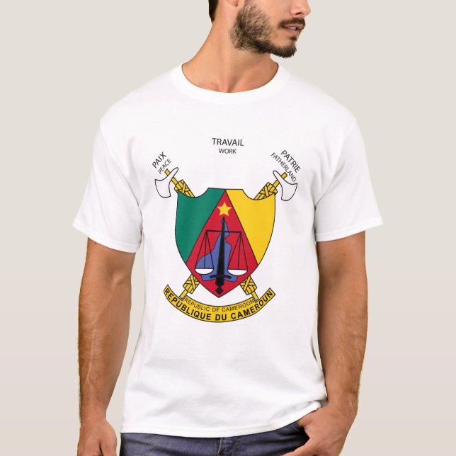 Camiseta Camarões casaco de armas T-Shirt (Frente)