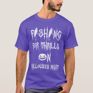 Camiseta Camarões de pesca no Halloween Night Creepy boy