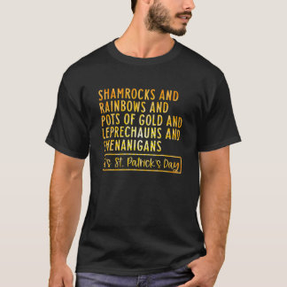 Camiseta Camarões E Arcos De Chuva E Pote De Ruas Irlandesa