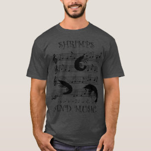Camiseta Camarões e notas musicais Clef Piano Musical