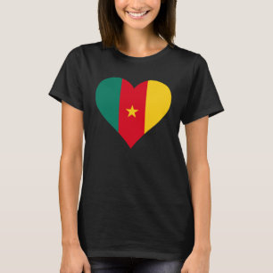 Camiseta Camarões Flag Heart Camarões Love Camarões