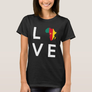 Camiseta Camarões Flag Love Africa Continente Silhouette Ca