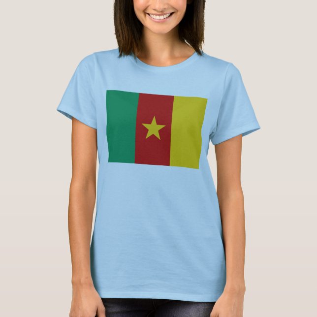 Camiseta Camarões Flag x Map T-Shirt (Frente)