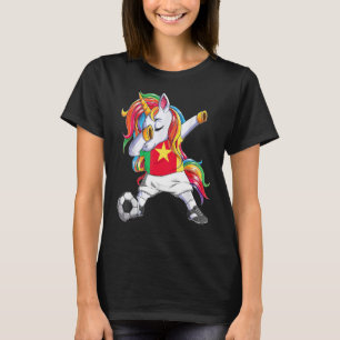 Camiseta Camarões Soccer Ball Lover Unicorn Flag Cameroonia