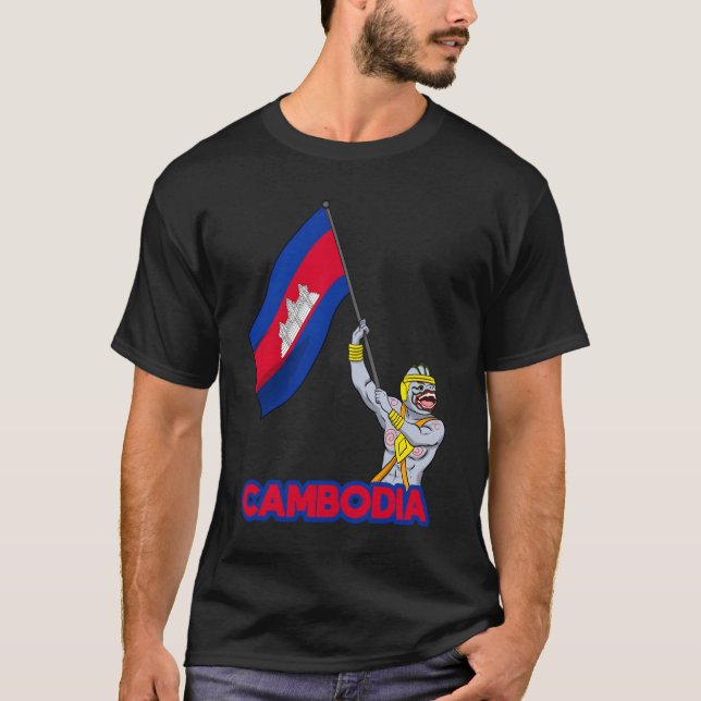 Camiseta Cambodia Cambodian Khmer Reamker Hanu Flag (Frente)