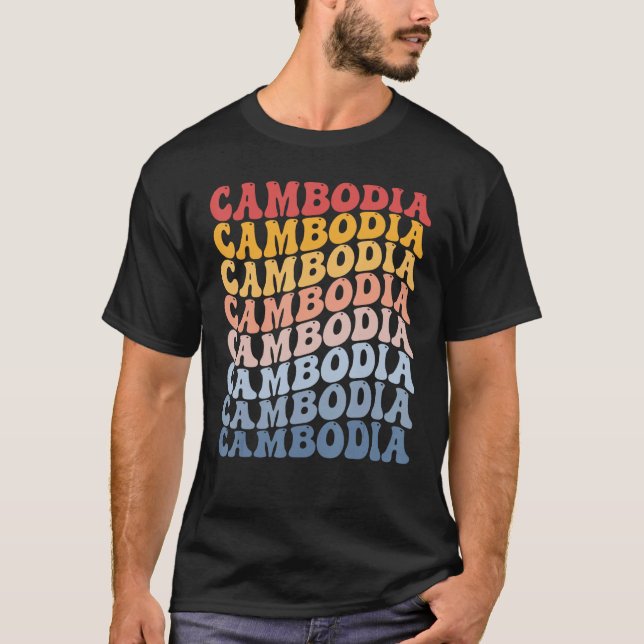 Camiseta Cambodia Groovy Retro Cambodian (Frente)