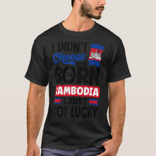 Camiseta Camboja: Bandeira do Camboja Eu Acabei De Ter Sort