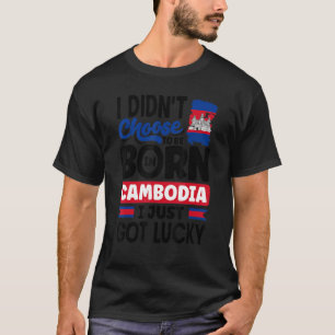 Camiseta Camboja: Bandeira do Camboja Eu Acabei De Ter Sort