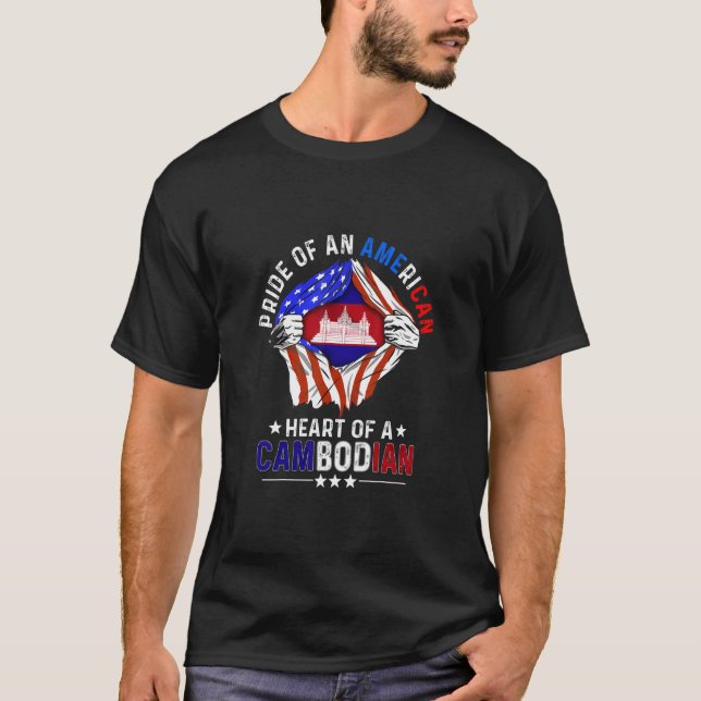 Camiseta Camboja Exterior do Orgulho Americano Cambodja (Frente)