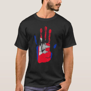 Camiseta Camboja: Homens com bandeiras do Camboja Mulheres