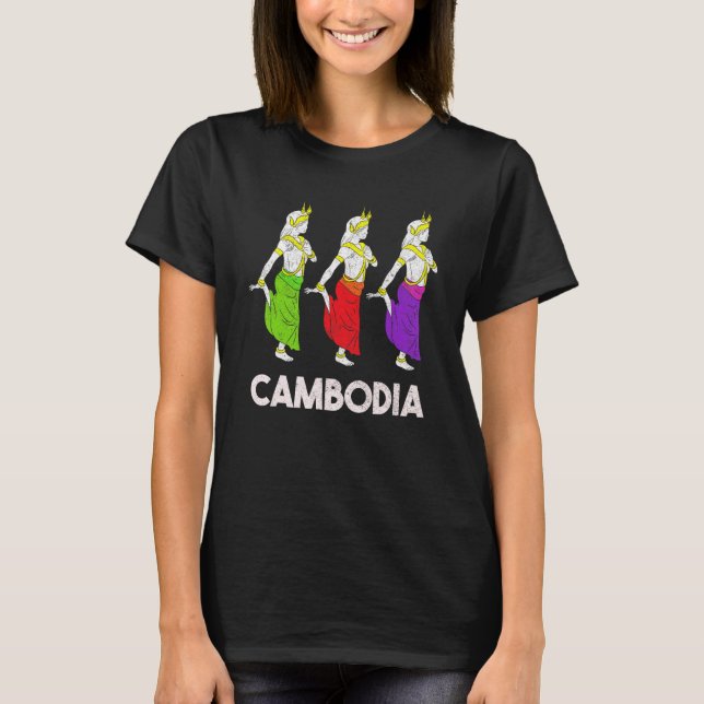 Camiseta Camboja Khmer Tradicional Dança Apsara (Frente)
