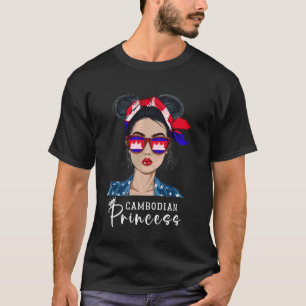 Camiseta Cambojana Flag Souvenirs Mulher Uniforme Princesa 
