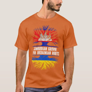 Camiseta Cambojano cresceu com bandeira ucraniana