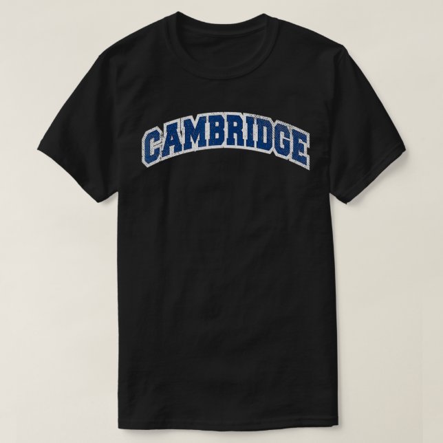 Camiseta Cambridge Massachusetts Varsity Style Vintage  (Frente do Design)