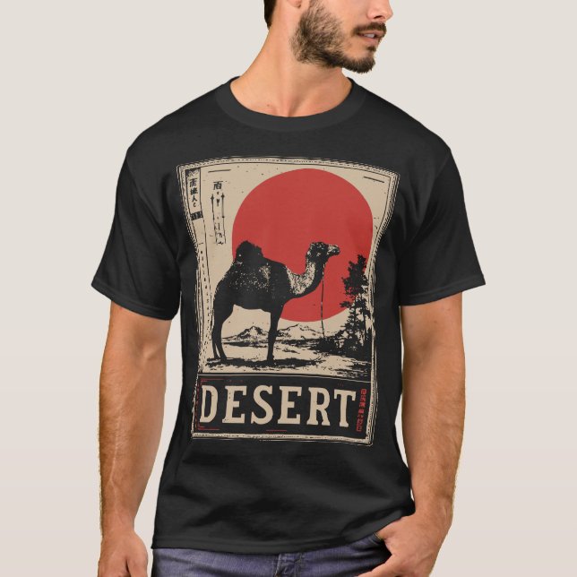 Camiseta Camel Caravan Desert Journey Adventure Design (Frente)
