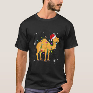 Camiseta Camel Christmas Lights Led Led Funny Santa Hat Chr