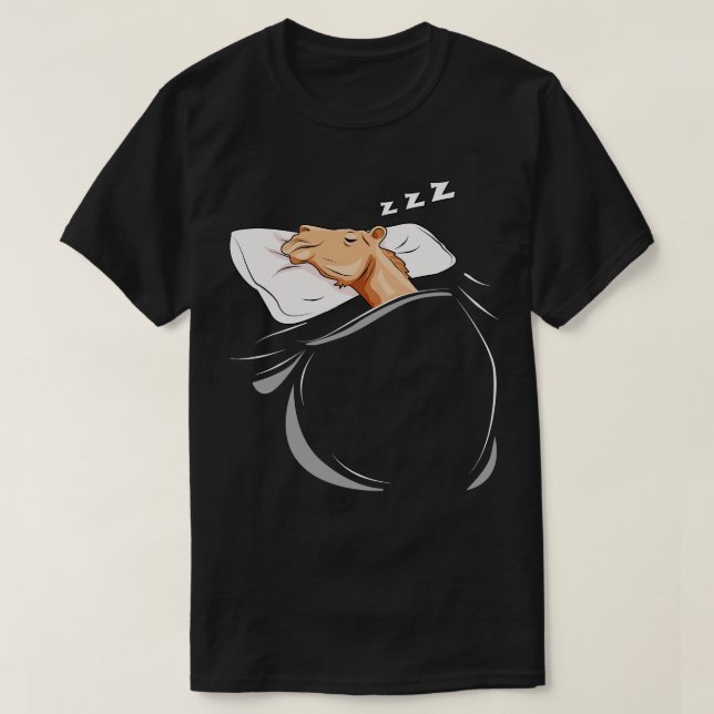 Camiseta Camel Dromedor Sleeping Animal Napping Slumber (Frente do Design)