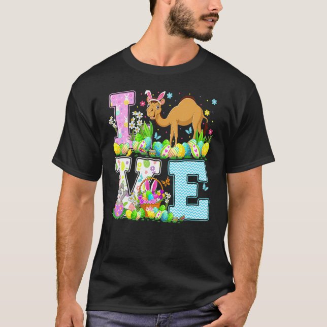 Camiseta Camel Easter Egg Hunt Love Camel Páscoa Domingo (Frente)