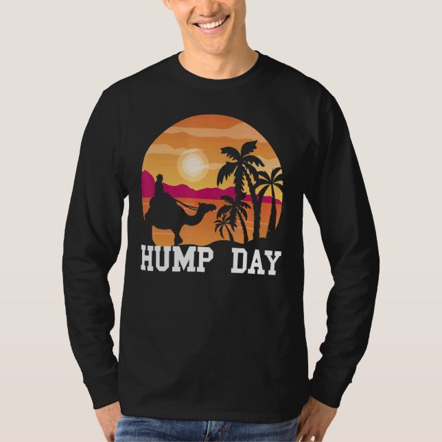 Camiseta Camel Hump Day Traveler Palm Sunset Quarta-feira W (Frente)