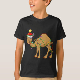 Camiseta Camel Lighting Xmas Tree Mating Camel Natal