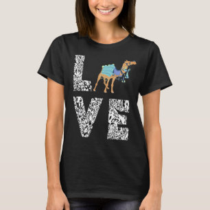 Camiseta Camel Love Leopard Camel Blue Vress Arabe Camel Ár