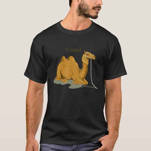 Camiseta Camel Sentado Bactriano Dois Hump Ungulate Art (Frente)