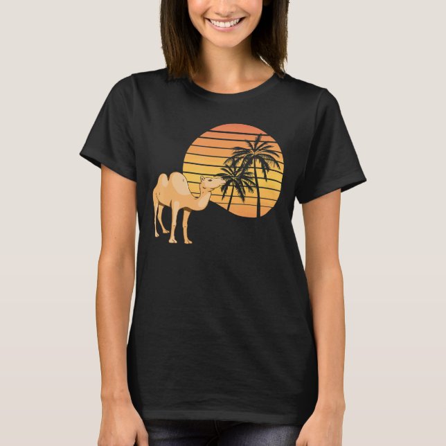 Camiseta Camel Sunset Palm Tree Arabe Camel Animal Camel (Frente)