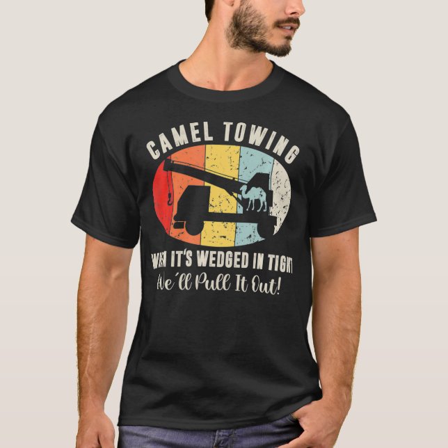 Camiseta Camel Trazendo Quando Está Preso Bem Puxá-Lo (Frente)