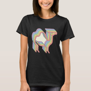 Camiseta Camel Yikes Aestético Rainbow Animal Pastel Vintag